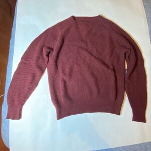 J. Crew Men's Maroon Merino Wool Blend Crewneck Sweater
